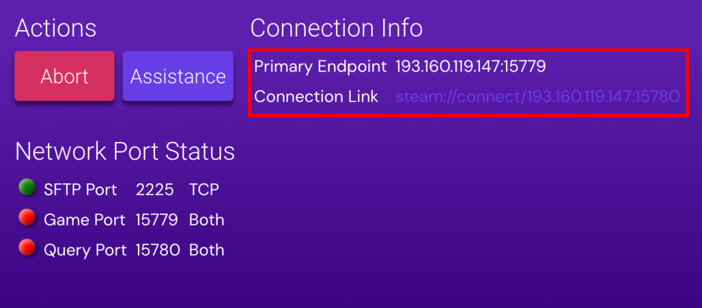 Hostinger game panel enshrouded instance connection info