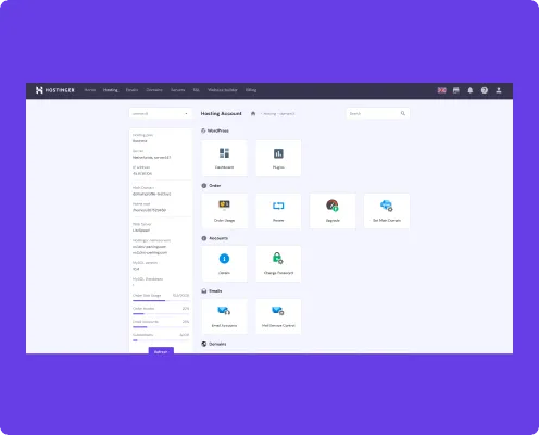 hPanel Dashboard