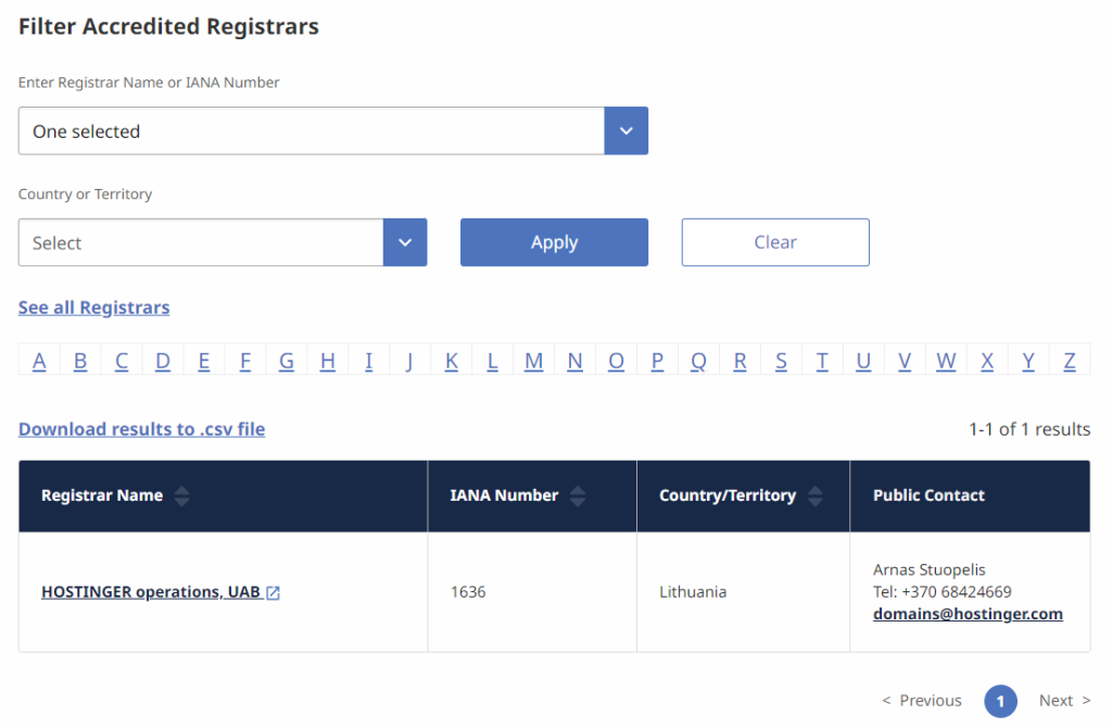 ICANN accredited registrar