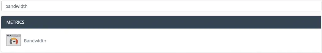 Bandwidth tool in cPanel
