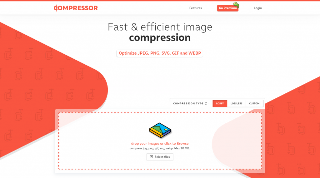 Compressor.io website landing page