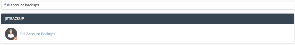 full account backup in cpanel