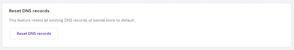 Resetting DNS records on hPanel