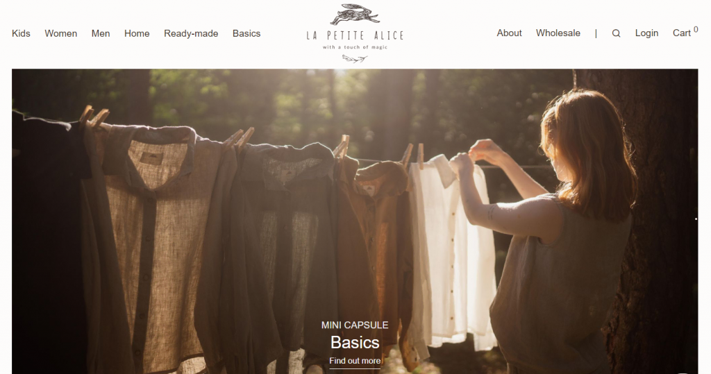 La Petite Alice's, a Hostinger client, homepage