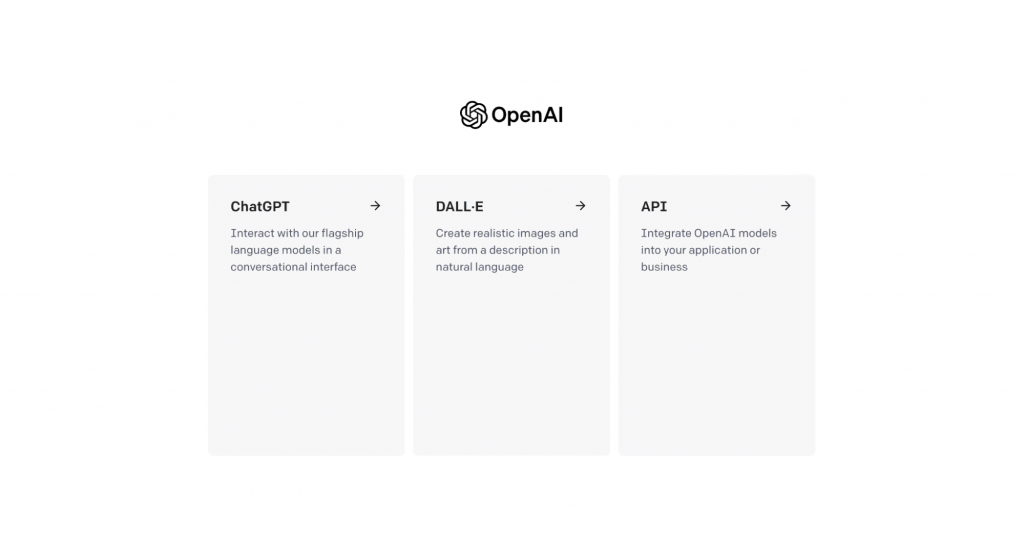 OpenAI selection screen