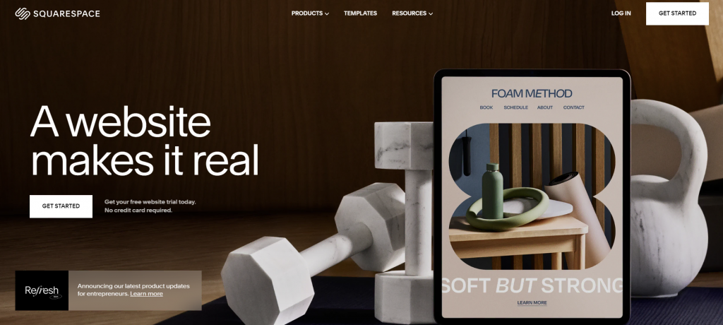 Squarespace homepage