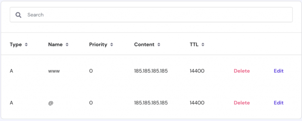 The new A records configuration in hPanel_s DNS Zone