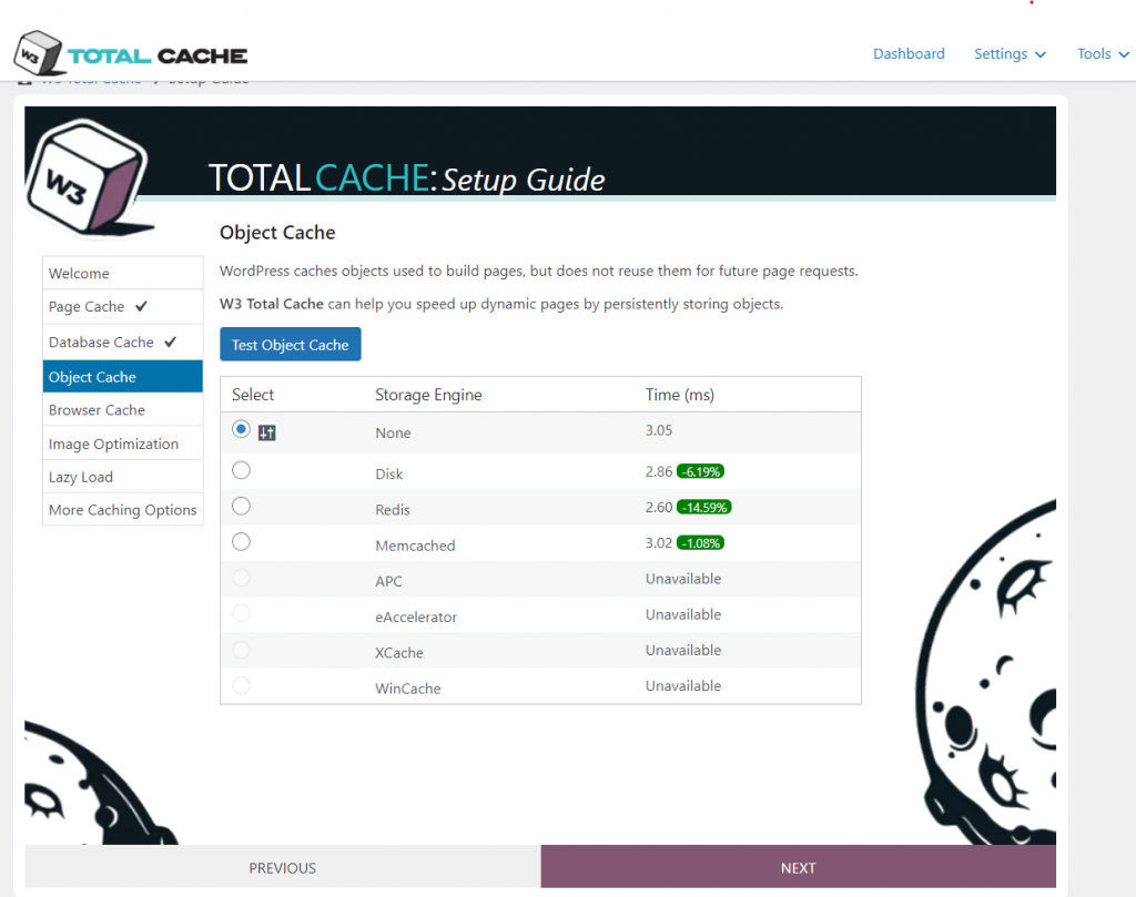 W3 Total Cache's interface