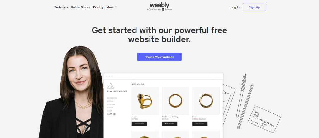 Weebly homepage