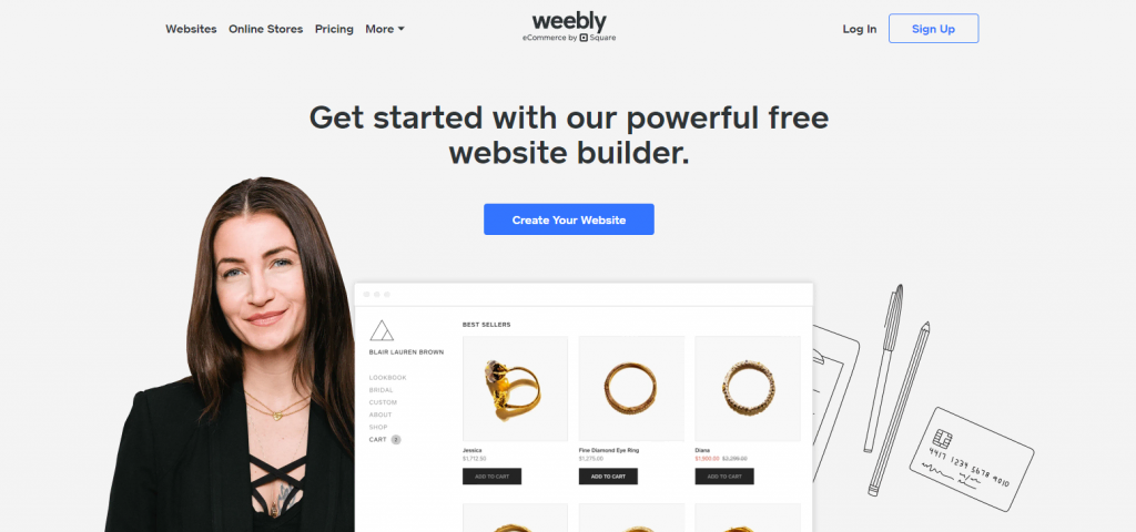 Weebly homepage